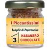 I Piccantissimi - HABANERO CHOCOLATE - Peperoncino piccante in vasetto da 13 gr. - Scaglie di peperoncino a lunga scadenza, coltivato in Italia. (350.000 SHU)
