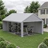 VA-Cerulean Tenda Garage Carport 4 x 6 m, tenda per stoccaggio con telone PE resistente agli agenti atmosferici, tenda per garage con struttura in acciaio galvanizzato, con picchetti e tiranti