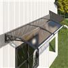 GUANSU-CN Pensilina Tettoia, 150x100 cm Pensilina da Esterno in Policarbonato con Groove di Scarico - Protezione UV, Pioggia, Neve e Sole per Patio, Porta, Finestra