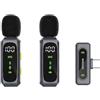 CKOKC Microphone pour téléphone portable - Lavalier - Pour iPhone, Android et PC - Indicateur de niveau de batterie - Réduction du bruit - Idéal pour les présentations, YouTube, TikTok, interviews et cours