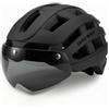 Baoblaze Casco da Ciclismo Casco Elmetto Copricapo con Visiera Integrata Protettiva di Aerazione Sulle Superfici Finitura Opaca Sobria Costruzione PC, Nero