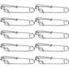 Riuulity Clip a Scatto per Palangari 10 Pezzi Attrezzatura da Pesca in Acciaio Inossidabile Resistente e Durevole per la Pesca del Tonno e Granchi Mm