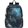 Linnyio Argento Gorilla Foresta Blu Zaino Pieghevole Impermeabile e Leggero,Ideale per Escursioni Viaggi e Campeggio