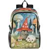 Linnyio Funghi Strega Gatto Fantasyd Zaino Pieghevole Impermeabile e Leggero,Ideale per Escursioni Viaggi e Campeggio