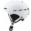 TISHITA Casco da Adulto Casco Snowboard Casco Invernale Protettivo Protezione Impatti Regolazione Precisa con Canali di Ventilazione Fissaggio Sottogola, Bianco, L 59-61 CM