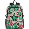 Linnyio Stelle Funghi Verde Rosa Zaino Pieghevole Impermeabile e Leggero,Ideale per Escursioni Viaggi e Campeggio