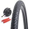 FengCan Pneumatico per bicicletta 700 x 40C, 42-622, di alta qualità, pieghevole, camera d'aria 700 x 35/43C, valvola Schrader da 48 mm e 2 barre rosse, adatto per 700 x 40C 28 x 1,60 city, bici da strada (1