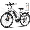 HITWAY Bici Elettrica 27,5/28 con Motore Centrale/Mozzo Posteriore, 250W, Batteria 36V 13Ah Amovibile, Autonomia Max 180 km, 7 Marce, E-Bike Città Trekking per Adulti Uomo/Donna