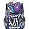 Linnyio Animale Zebra Bianco Nero Zaino Scolastico Borsa Ad Alta Capacità per Ragazze e Ragazzi