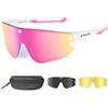 Odoland occhiali veloci uomo con 3 lenti magnetiche, occhiali da sole sportivi ciclismo occhiali bici con lenti fotocromatiche UV400 per donne, mtb, running, corsa e pesca