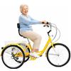 VOPLIVAT Triciclo for adulti da 24 pollici, 7 velocità, 3 ruote(Yellow)