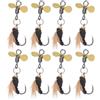 CANIGHT Set da Pesca Trota 8 Pezzi in Acciaio Inossidabile Nero, Cucchiaini Galleggianti con Girante e Micro Palline per Bass e Pesca in