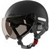 Goutdori Casco da a Mezza Faccia Leggero Casco Protettivo per Scooter per Uomo e Donna Nero da per Scooter equipaggiamento Protettivo Leggero Nero