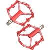 Picysa WAKE Cuscinetto per Bici Pedale Lega di Alluminio Accessori Leggeri e Durevoli per Mountain Bike 123x101mm 2 unità (Rossa)