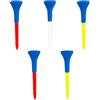 Luxshiny 5 Pezzi Tee da Golf in Gomma e Plastica 74mm per Allenamento | Accessorio Leggero, Bassa Resistenza, Facile da Trasportare e Usare, Adatto a Principianti Colore Casuale