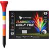 SWIFTEE Rainbow Golf Tees | Tee da golf in bambù con codice colore con riferimenti di altezza del tee Castle | Tee da golf multi altezza per driver, colpi ibridi e ferro | One Tee Zero Guesswork (25