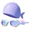 ZEPFJHE Cuffia da nuoto per bambini, set di occhiali da nuoto per bambini, occhiali da nuoto resistenti alla rana, per ragazzi e ragazze