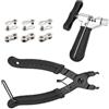 TOPPERFUN Strumento per Rimozione Catena Bici Pinza Catena per Maglia Mancante Acciaio Inox e ABS Nero