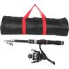 Alipis Set Canna da Pesca Telescopica Mini, Fibra di Vetro, Nero | Combo Rotante, Impugnatura Ergonomica, per Principianti, Uscite di Pesca e Spiaggia
