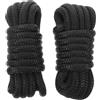 Kichvoe 2 Pezzi Corda per Ormeggio Barca in Nylon Intrecciato 1/2 Pollice | Nera, per Attracco e Ancoraggio, Struttura Robusta ad Alta Resistenza, Uso Nautico