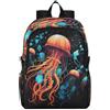 Linnyio Medusa Arancione Blu Brillante Artistico Zaino Pieghevole Impermeabile e Leggero,Ideale per Escursioni Viaggi e Campeggio