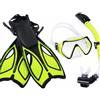 FytStycale Maschera Subacquea con Set Snorkeling Completo Occhiale Vetro Temperato 4mm Boccaglio a Secco con Valvola di Regolabili Aperte Silicone Confortevole, Giallo, M