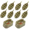 Kingrun Set di Strumenti per Pesca alla Carpa, 10 Pezzi mangiatoia da pesca in linea piatta Metodo Feeder, alimentatori in linea di pesca, 15/20/25/30/35/40/50/60g