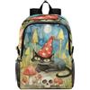 Linnyio Funghi Gatto Foresta Di Halloween Zaino Pieghevole Impermeabile e Leggero,Ideale per Escursioni Viaggi e Campeggio