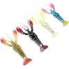 MUCKLILY 4 Pezzi Esca Artificiale Morbida Aragosta 95mm in Silicone | , Resistente ai Morsi, Facile da Usare, Formato Portatile, Adatta alla Pesca in Acqua e Salata