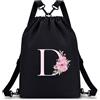A-Z BAG Zaino Personalizzabile Fiore 4in1, Impermeabile, Regalo Donna, D | Borsa Sportiva con Iniziale - Zaino, Tracolla, Portatile - Fitness, Nuoto, Scuola, Viaggi - Idea Regalo Donna Ragazza
