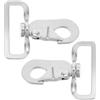 GLEAVI Gancio Cm Equitazione per Pezzi Cinghie 2 Acciaio da Inox, 7,5 | Rotazione 360° e Chiusura a Molla, Larghezza Interna 50mm, Colore Argento