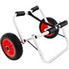 CLKAX Carrello per canoa pieghevole, 80 kg, ruote da 25,4 cm, con cinghie di tensione da 3 m, imbottitura in schiuma, in alluminio, per canoa e SUP