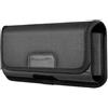 Healeved Borsello Cintura Porta Cellulare in Nylon Nero 4, 7-6, 1 Pollici | Cinghia Regolabile, Design Verticale, Resistente ai Graffi, Uso Quotidiano e Viaggio All'aperto