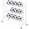 Generic Scaffale per Pallacanestro, può spostare Lo scaffale per Esposizione da pallavolo Organizzatore di Attrezzature Sportive, per Pallacanestro Calcio Pallavolo (Bianco 110x20x98 cm)