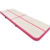 LoogCape Tappetino da ginnastica gonfiabile con pompa, 500 x 100 x 15 cm, in PVC, rosa, per yoga, pilates, sport, allenamento, fitness, interni ed esterni, versatile