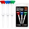 Full Choice Tee da golf in plastica da 8,6 cm, facili da inserire nel tappeto erboso, tee da golf resistenti per campo di guida e campo, rosso, blu e verde