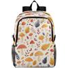 Linnyio Foglie D'autunno Funghi Arancio Zaino Pieghevole Impermeabile e Leggero,Ideale per Escursioni Viaggi e Campeggio