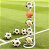 WEFHEF Supporto per palline a 5 livelli, verticale, rimovibile, in metallo, per pallacanestro