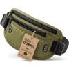 Powerly Pro Gear Marsupio unisex con protezione RFID, antifurto, impermeabile, tracolla regolabile da 44,5 a 79,5 cm, 2 modalità di trasporto, per viaggi, sport, festival, attività all'aperto, verde, Einheitsgröße