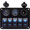 VALICLUD Pannello Combinato 5 Vie 12v 24v Nero in Lega di Alluminio