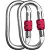 Gdrghe 2 moschettoni a forma di O, 25 KN, portata 2500 kg, in acciaio inox, per arrampicata, yoga, amaca, campeggio, altalena, escursionismo