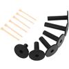 HAKIDZEL 6 Pezzi Set di Tee da Golf in Gomma Nera con Picchetti in Legno | Altezze 35/54/65/70/75/83mm, per Campo e Simulatore, Kit Leggero con Base Antiscivolo