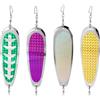 Penitue 4 Pezzi Dodger da Pesca a Goccia Trascinamento Flashers, 14cm Flashers Riflettenti Salmone Esca Dodger in Metallo per Trota di Lago Halibut Traina in Acque Profonde Accessori da Pesca