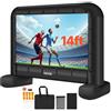 VEVOR Schermo Cinematografico Gonfiabile 3280 x 1300 x 2510 mm Schermo Gonfiabile per Proiezione Lavabile in 600D con Borsa Portatile, Formato 16:9, per Proiezioni di Film all'Aperto, Feste a Tema