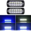 Willpower Barra LED Strobo 12LED Blu Bianco Lampeggiante Per Auto 12V 24V | 2pz Lampada di Emergenza Luci, 18 Modalità, per 4x4 Trattore Camion Rimorchi Barca Fuoristrada, Sicuro Faretti Fendinebbia