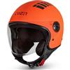CRUIZER Casco Jet Moto Scooter Omologato Visiera Singola Arancio Fluo (XL)
