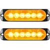 Willpower Barra LED Strobo 6LED Ambra Lampeggiante Per Auto 12V 24V | 2pz Lampada di Emergenza Luci, 18 Modalità, per 4x4 Trattore Camion Rimorchi Barca Fuoristrada, Sicuro Faretti Fendinebbia