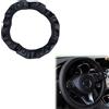 ZKSXOA coprivolante per Auto Impermeabile, coprivolante in Pelle Elastica, Volante Antiscivolo per Veicoli, Accessori universali per Volante 37-38 cm (Nero)
