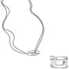 DIESEL Collana e Orecchini da Uomo in Acciaio Inossidabile Argento, Set