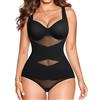 Junlan Fajas Colombiane Bodysuit Modellante Donna con Reggiseno Integrato Spallini Regolabili Rete Trasparente, Body Contenitivo Snellente Controllo Pancia Invisibile Uso Quotidiano Eventi Posparto